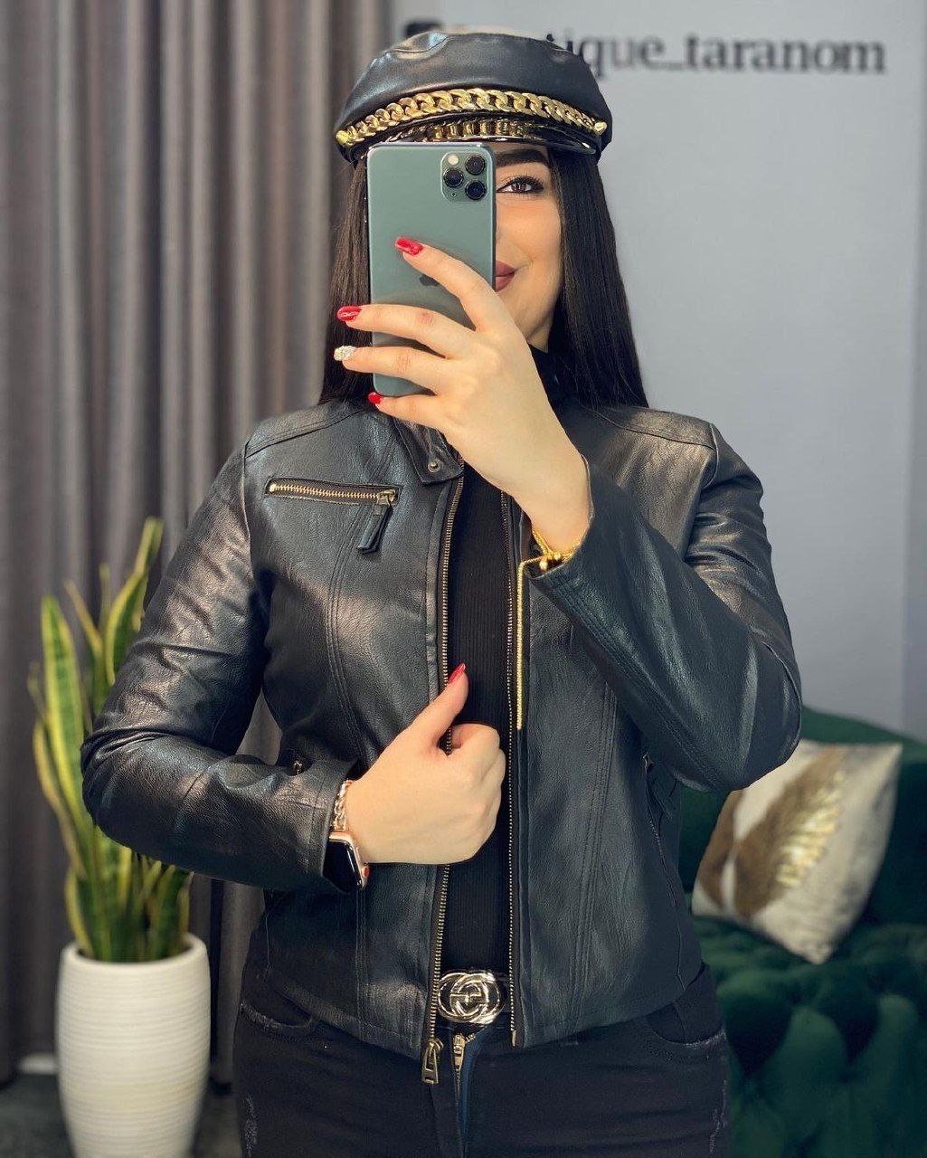 کت کوتاه چرم پاییزه شیک