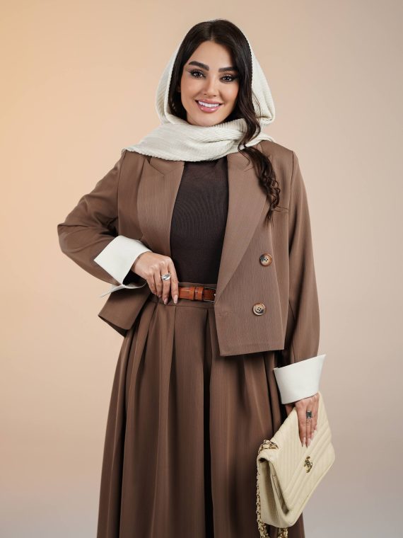 مانتو کت دامن تک کرپ عیدانه